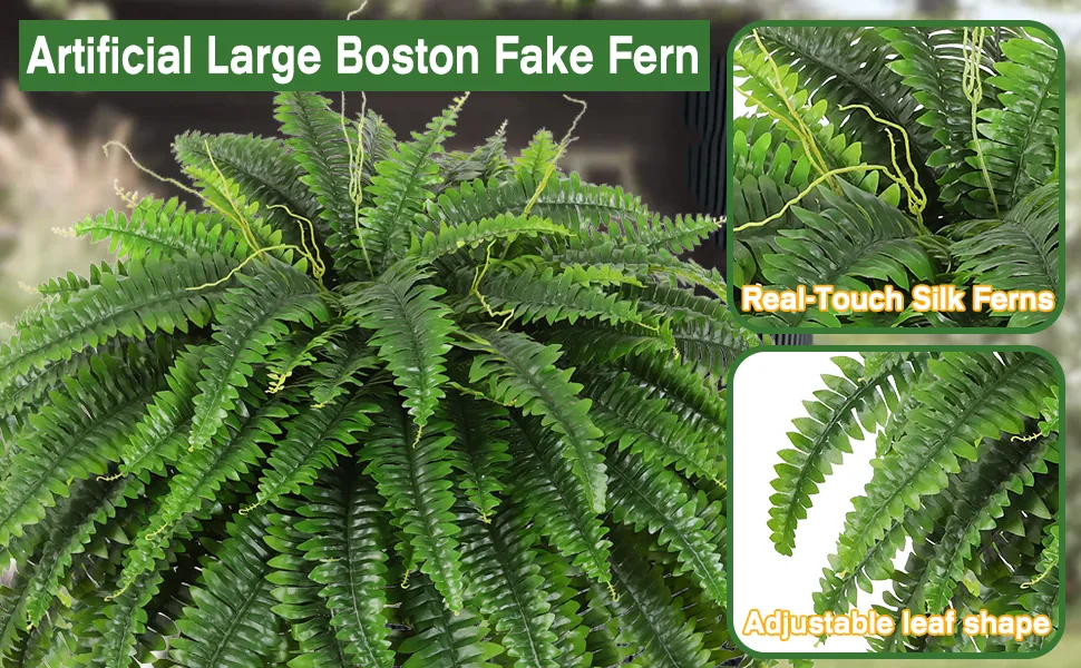 🔥 On Sale Only Today 🌱 UV-Resistant Lifelike Artificial Boston Fern (38 leaves 1 branch)